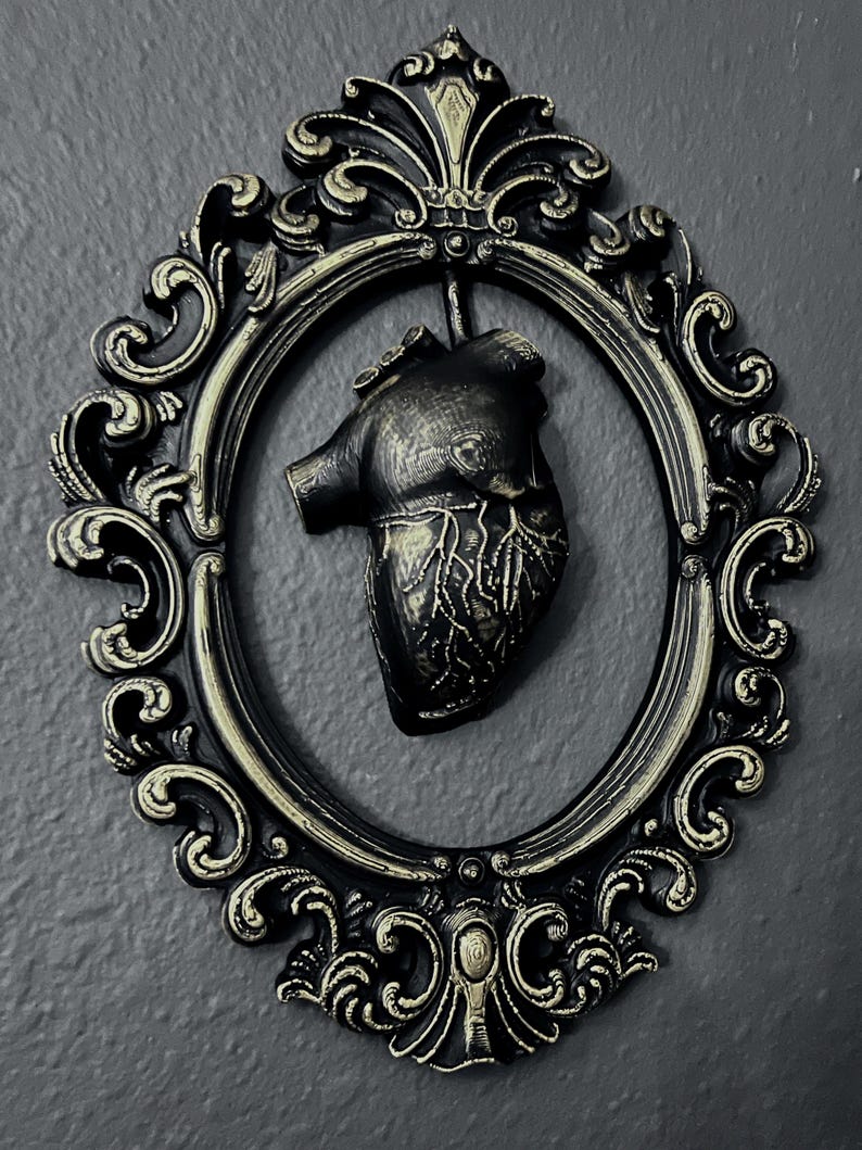 Gothic Framed Hanging Heart wall decor