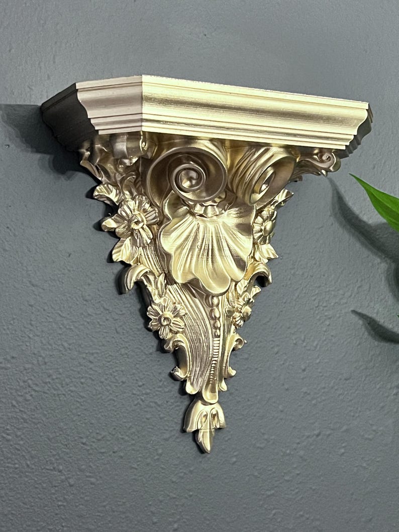 Painted Gold Ornate Gothic Victorian Wall Sconce