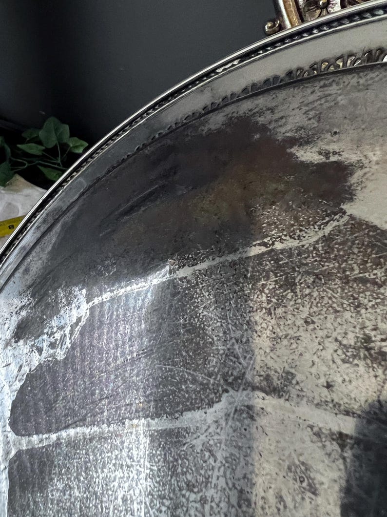 Vintage "Spring Flower" silverplate serving tray 15"