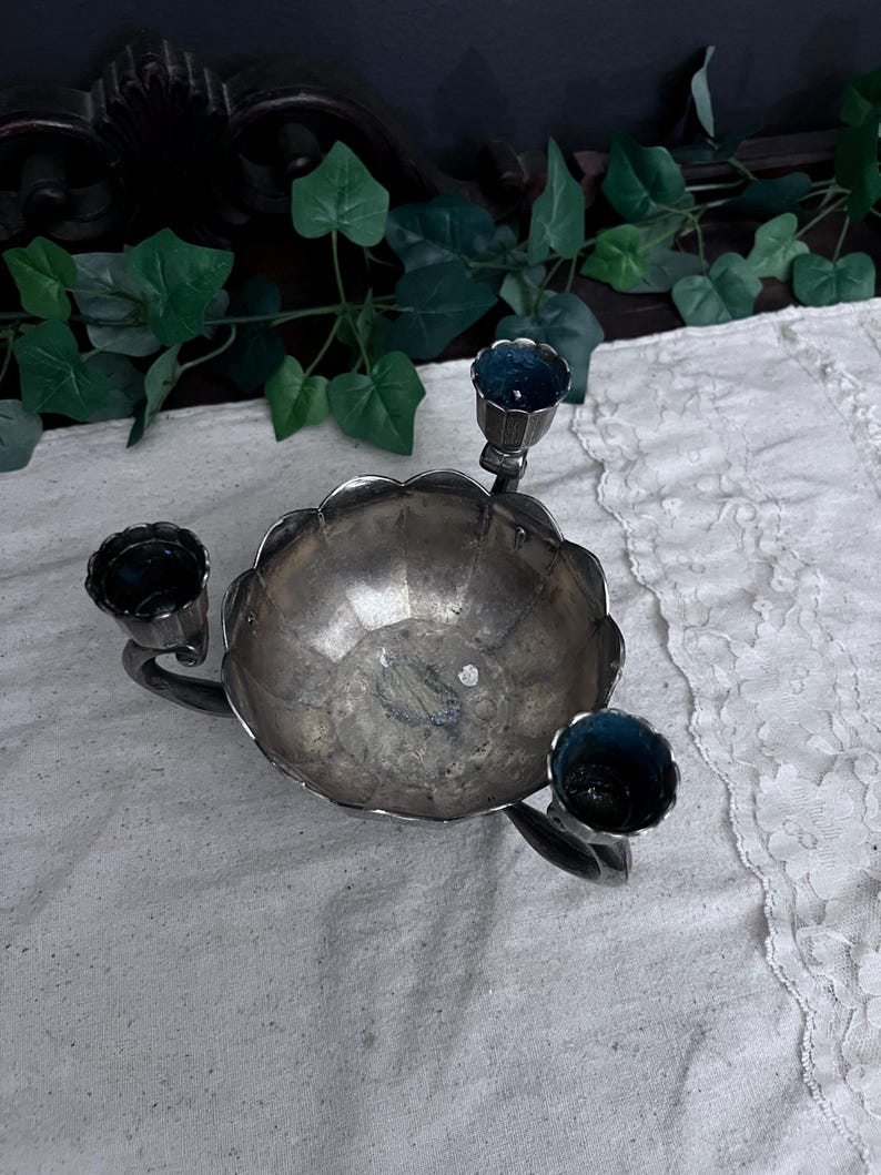 Vintage Flower shaped 4 candle holder - Made in Italy