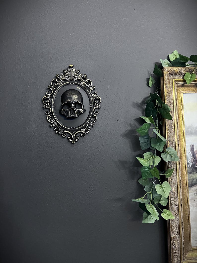 Gothic Framed Skull Wall Decor