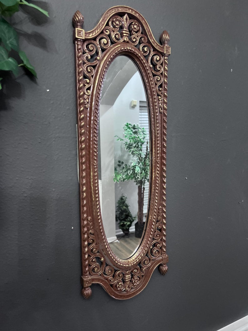 Vintage Dart HOMCO Gothic Spanish Revival Wall Mirror #2356 - Set of 2