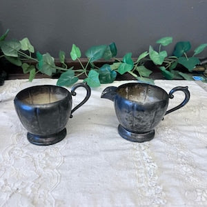 Vintage Silverplated Sugar and Creamer Cup set of 2 Art S Co