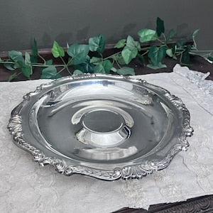 Vintage Sheridan Tauntan Silversmiths Silverplate Round Serving Tray 12”
