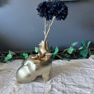 Anatomical Heart Shaped Vase decor Gold Gothic Creepy