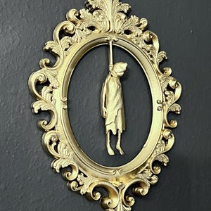 Gothic Framed Hanging Man wall decor - Gold