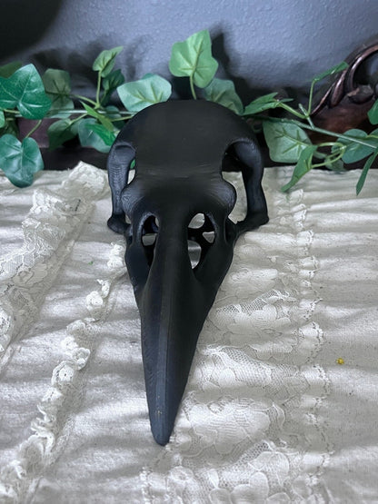 Gothic Raven Skull table top decor