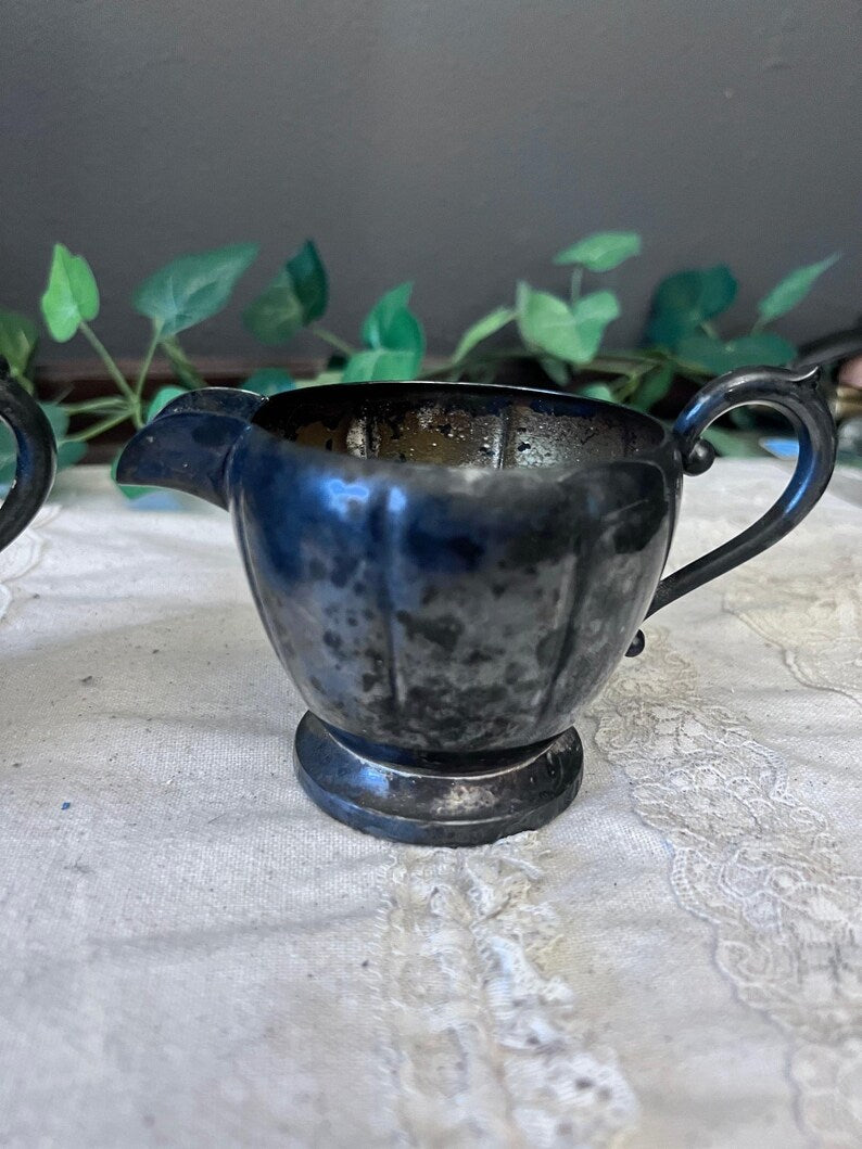 Vintage Silverplated Sugar and Creamer Cup set of 2 Art S Co