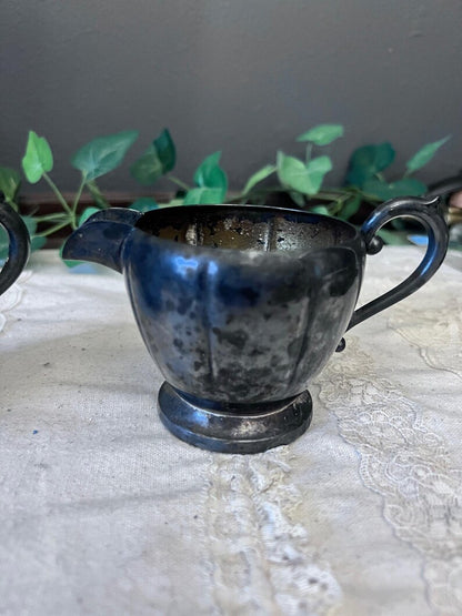 Vintage Silverplated Sugar and Creamer Cup set of 2 Art S Co