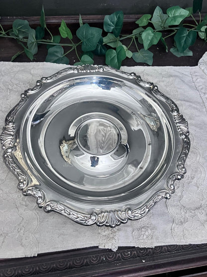 Vintage Sheridan Tauntan Silversmiths Silverplate Round Serving Tray 12”