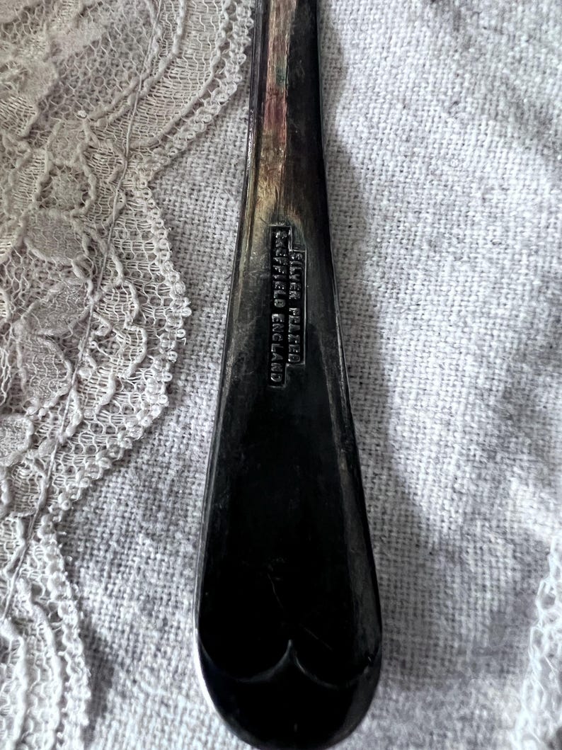 Sheffield England silver plate serving spoon