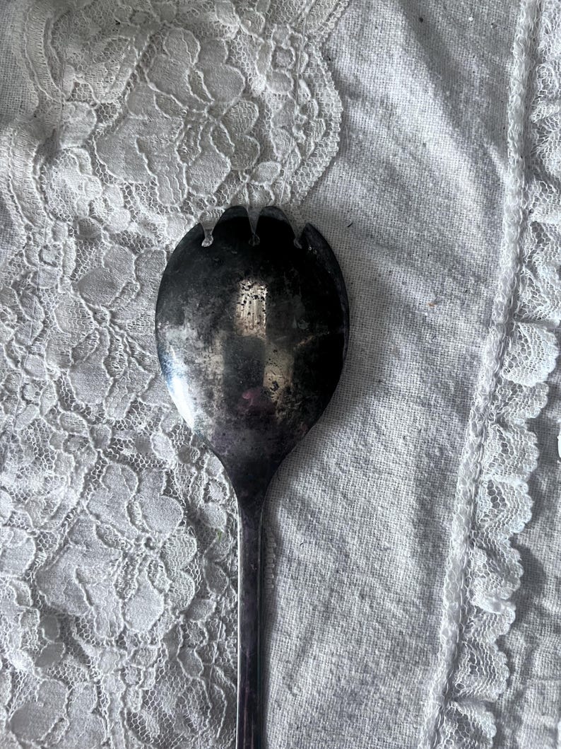 Sheffield England silver plate serving spoon