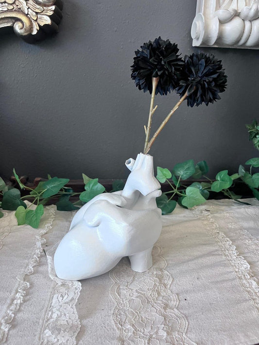 Anatomical Heart Shaped Vase decor White Gothic Creepy