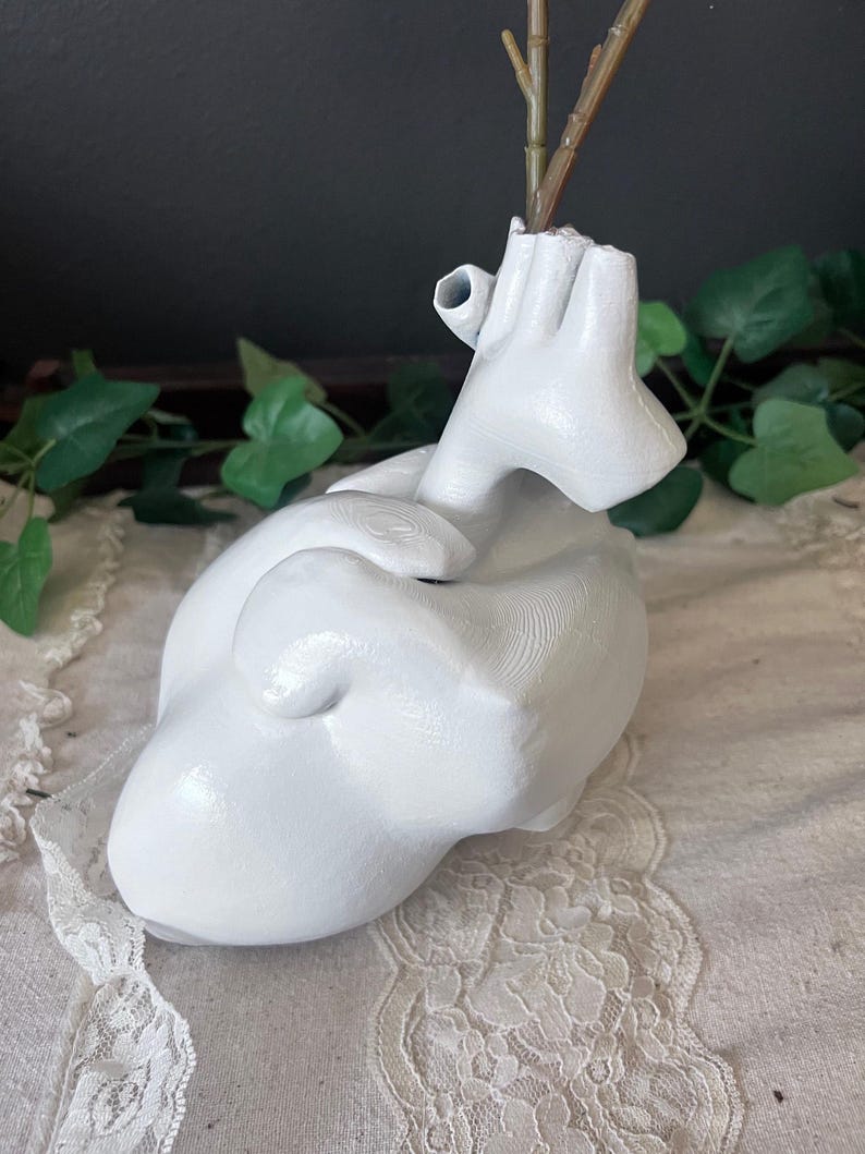 Anatomical Heart Shaped Vase decor White Gothic Creepy