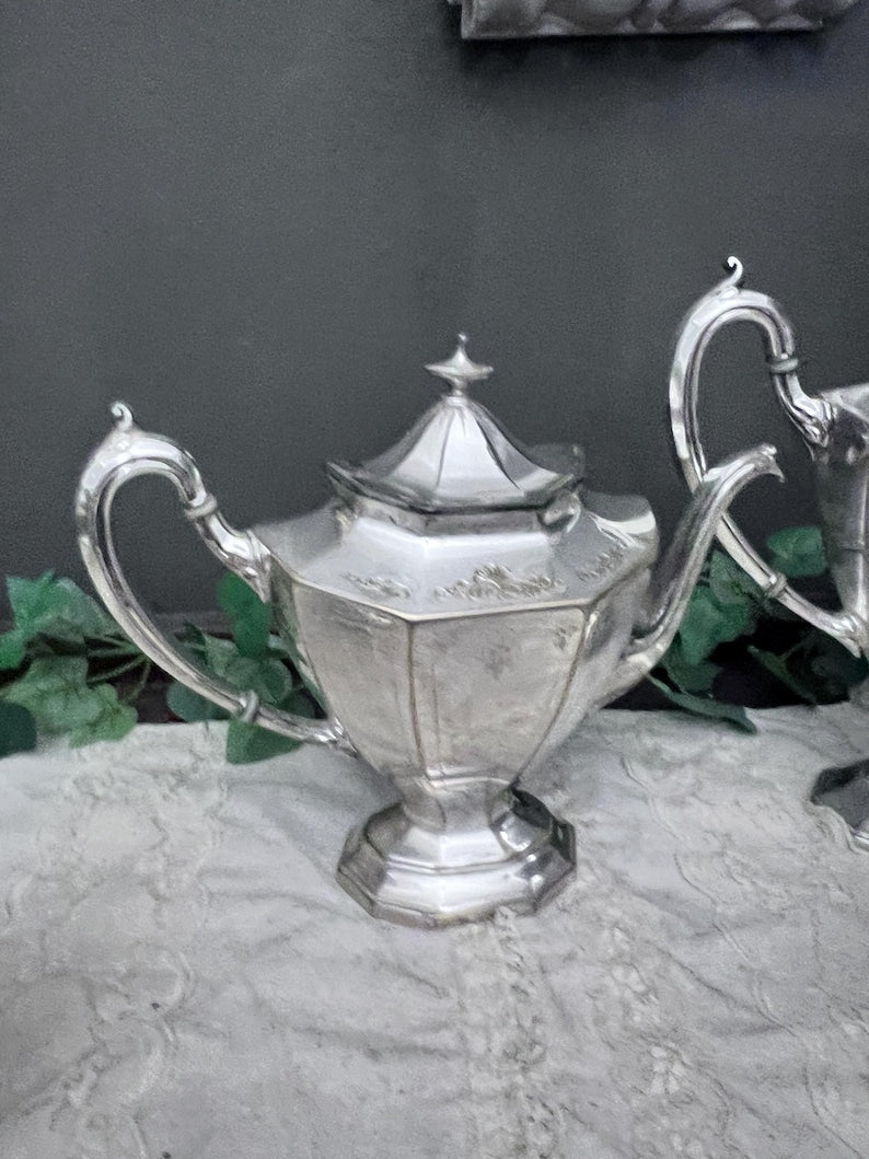 Vintage Reed and Barton 4 PC Teapot Set Silver Plated #3982