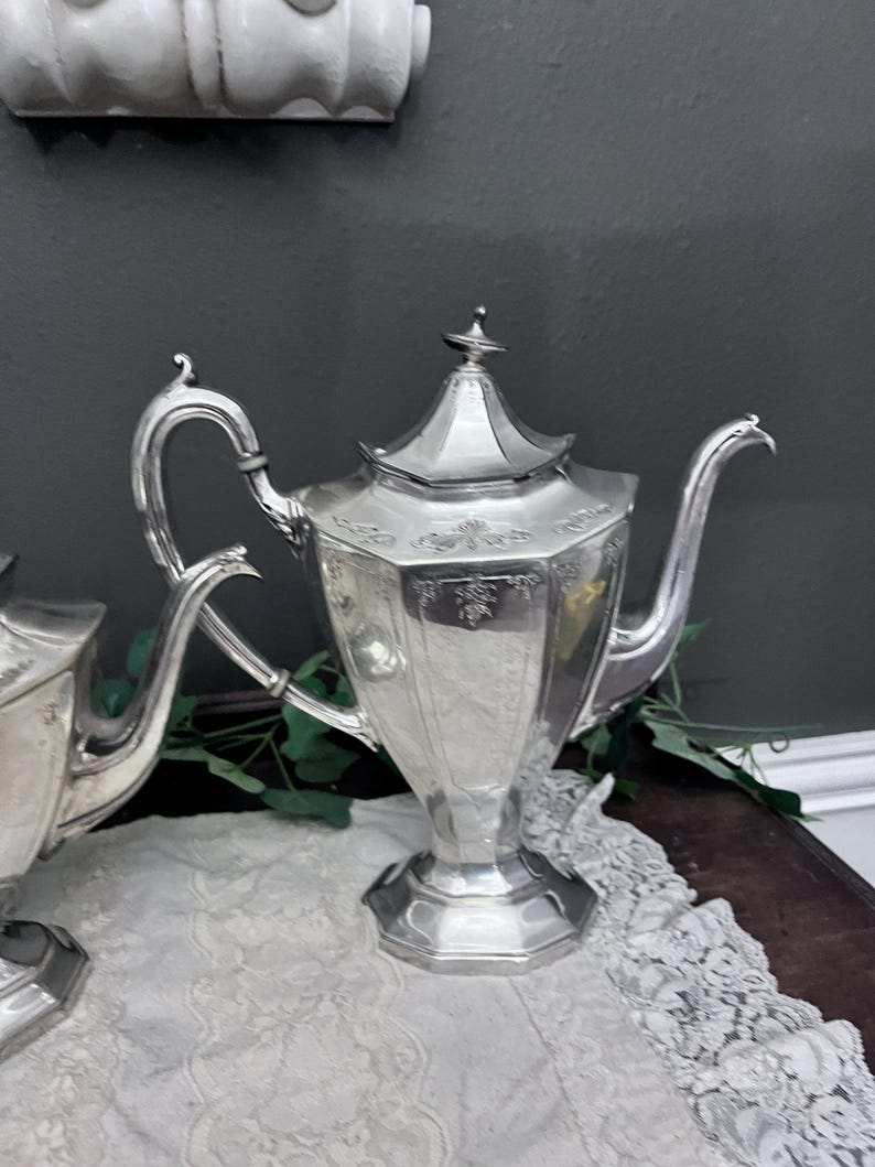 Vintage Reed and Barton 4 PC Teapot Set Silver Plated #3982