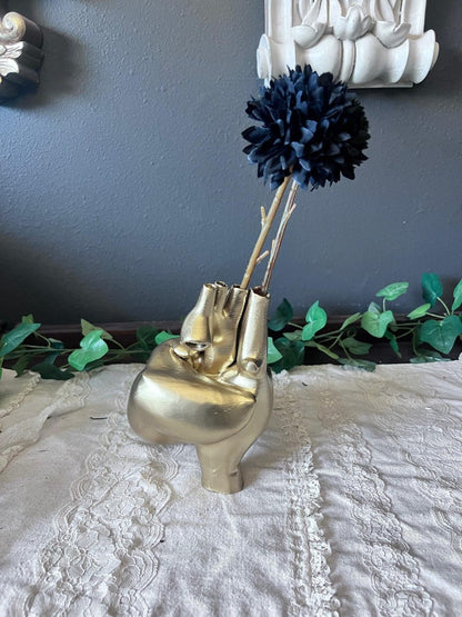 Anatomical Heart Shaped Vase decor Gold Gothic Creepy