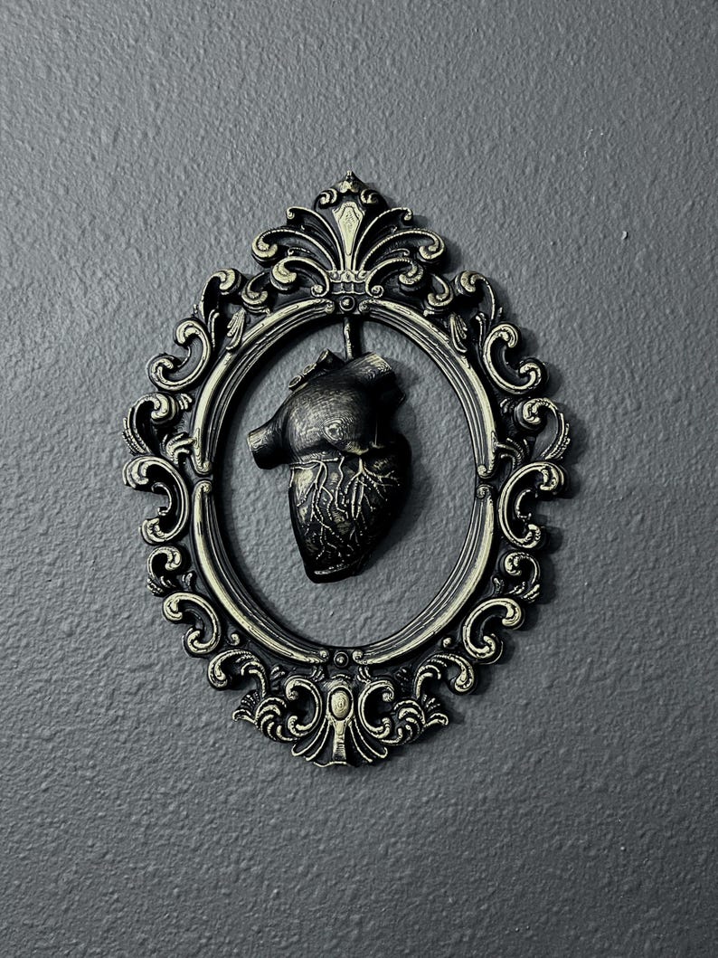 Gothic Framed Hanging Heart wall decor