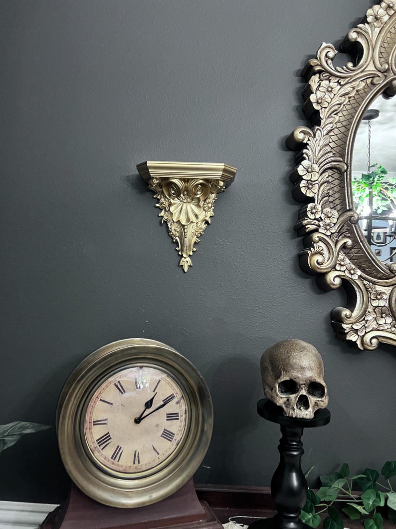 Painted Gold Ornate Gothic Victorian Wall Sconce