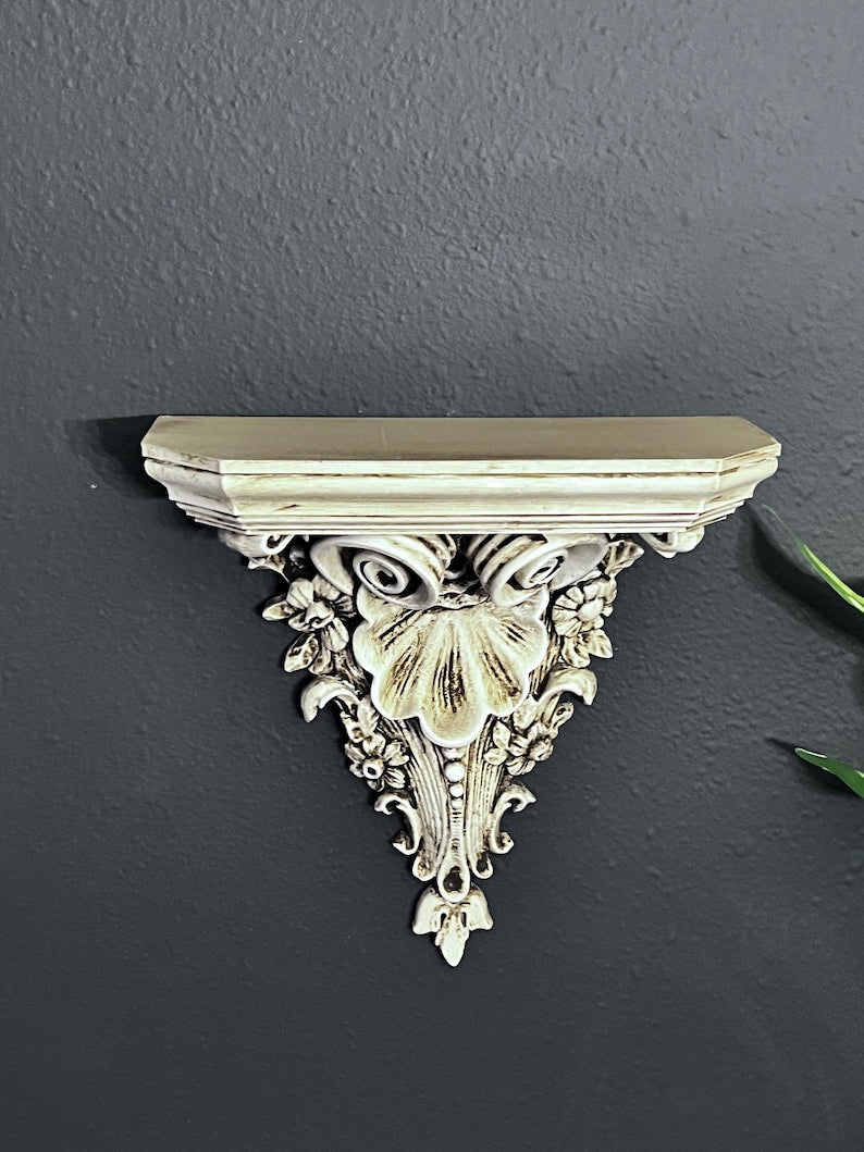 Painted white/beige Ornate Gothic Victorian Wall Sconce