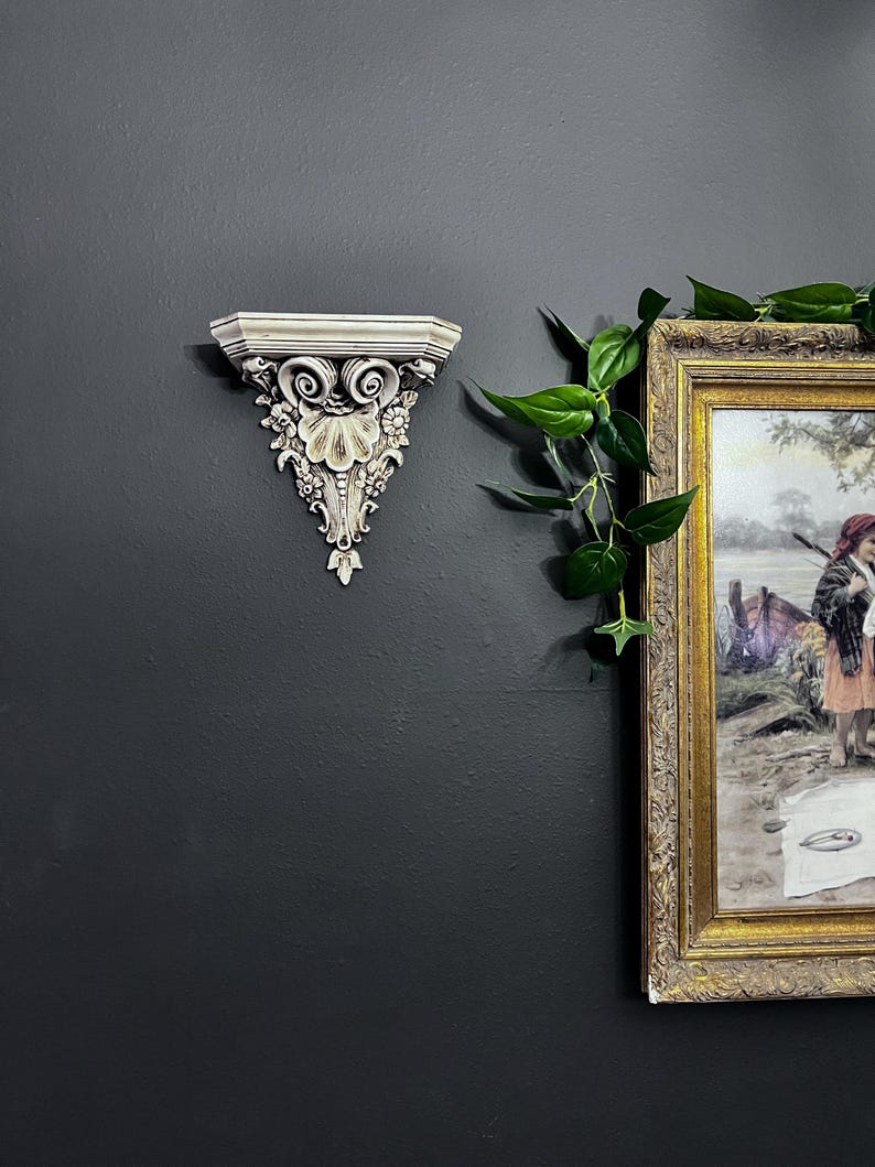 Painted white/beige Ornate Gothic Victorian Wall Sconce