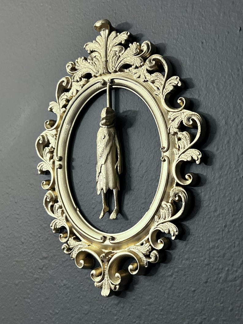 Gothic Framed Hanging Man wall decor - Gold