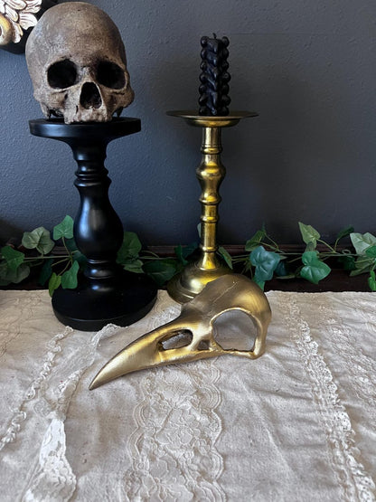 Gothic Raven Skull table top decor