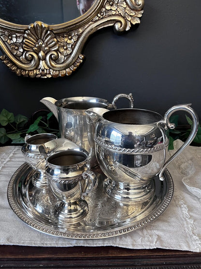 Vintage Ornate silver plated tea set - 4 Piece