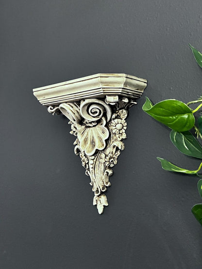 Painted white/beige Ornate Gothic Victorian Wall Sconce