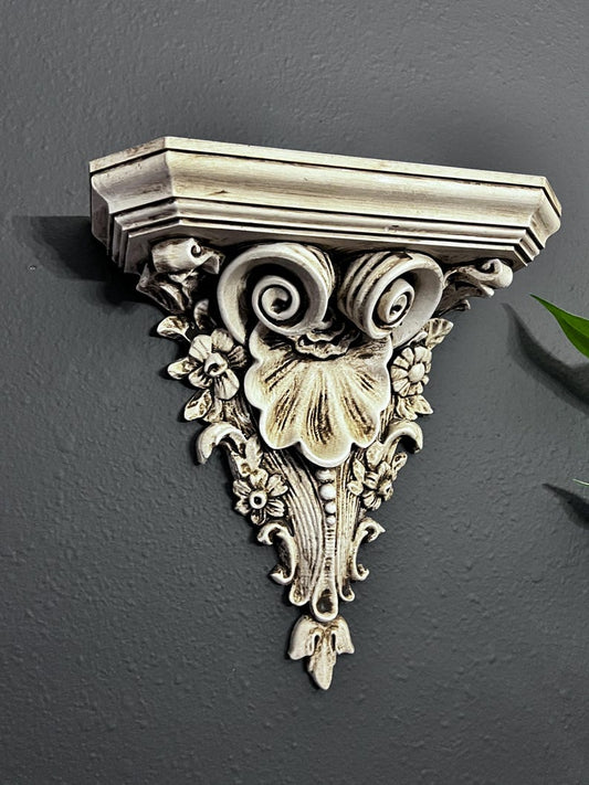 Painted white/beige Ornate Gothic Victorian Wall Sconce