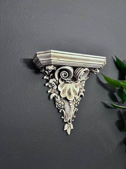 Painted white/beige Ornate Gothic Victorian Wall Sconce