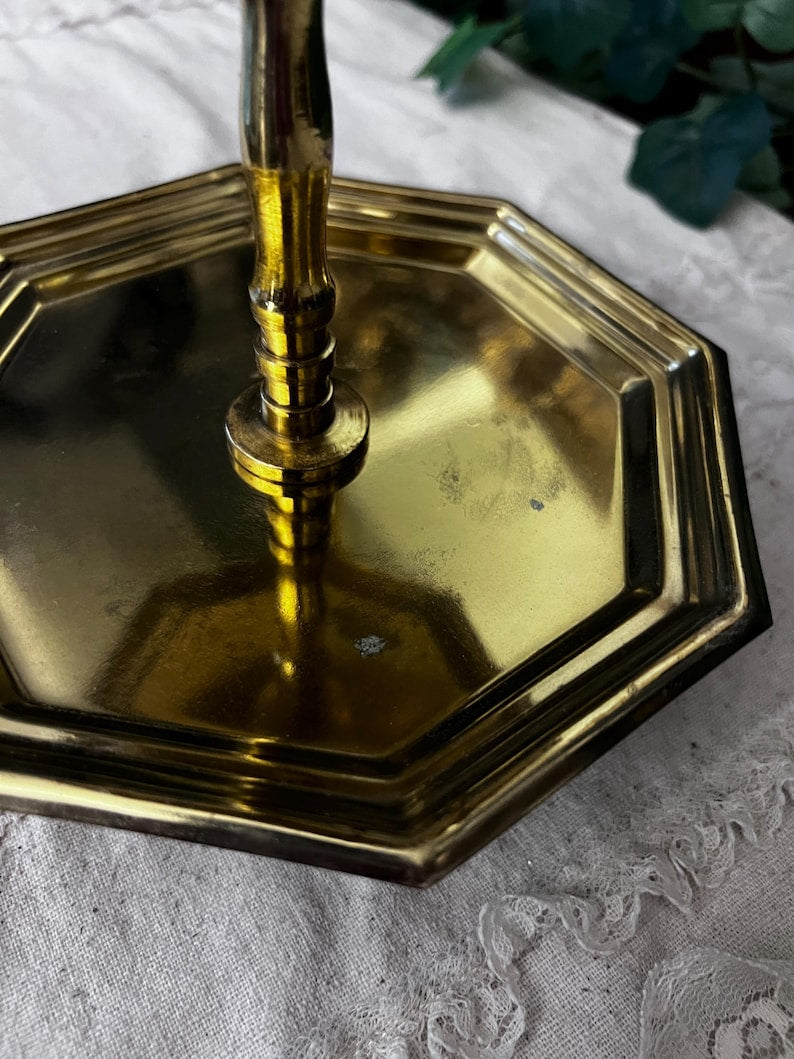 2 Tiered Hexagonal brass tray