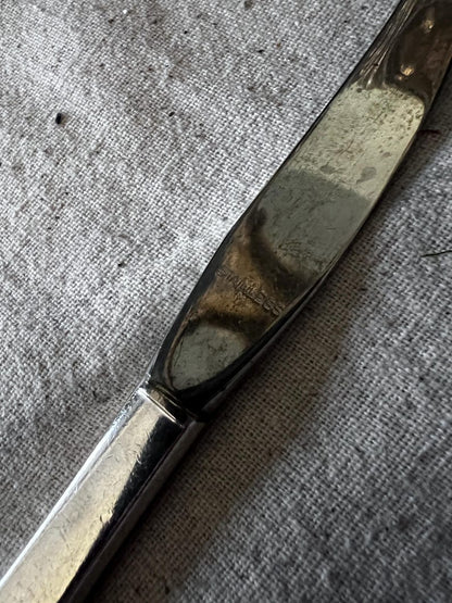 Vintage Stainless and silverplate ornate butter knife