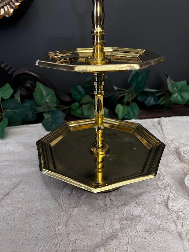 2 Tiered Hexagonal brass tray