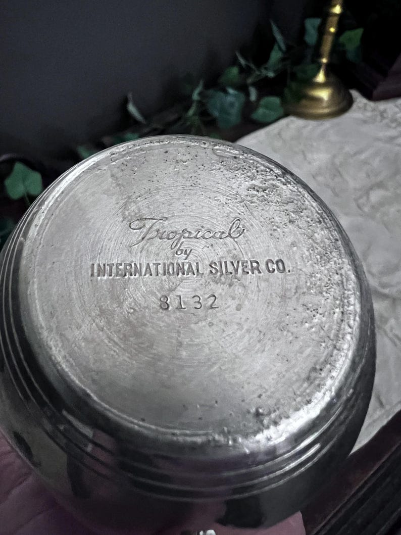 Vintage Tropical by International Silver Co. Silver plate Sugar and Creamer bowl
