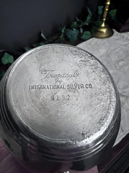 Vintage Tropical by International Silver Co. Silver plate Sugar and Creamer bowl