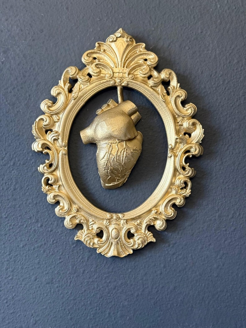 Gothic Framed Hanging Heart wall decor