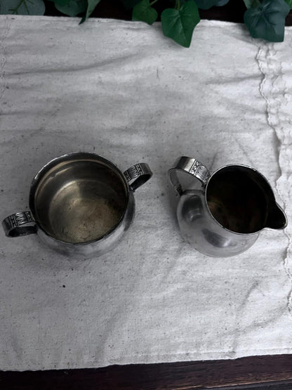 Vintage Tropical by International Silver Co. Silver plate Sugar and Creamer bowl