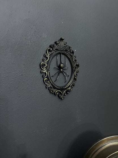 Gothic Framed Hanging Spider Wall Decor