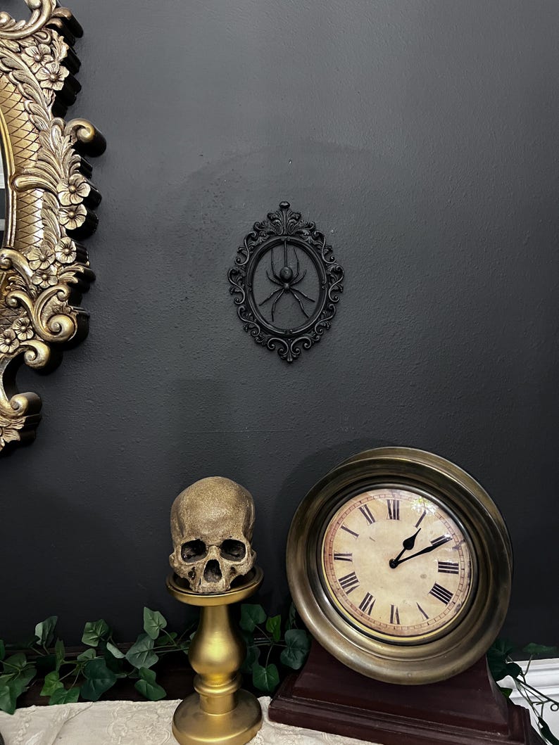 Gothic Framed Hanging Spider Wall Decor