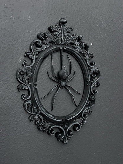 Gothic Framed Hanging Spider Wall Decor