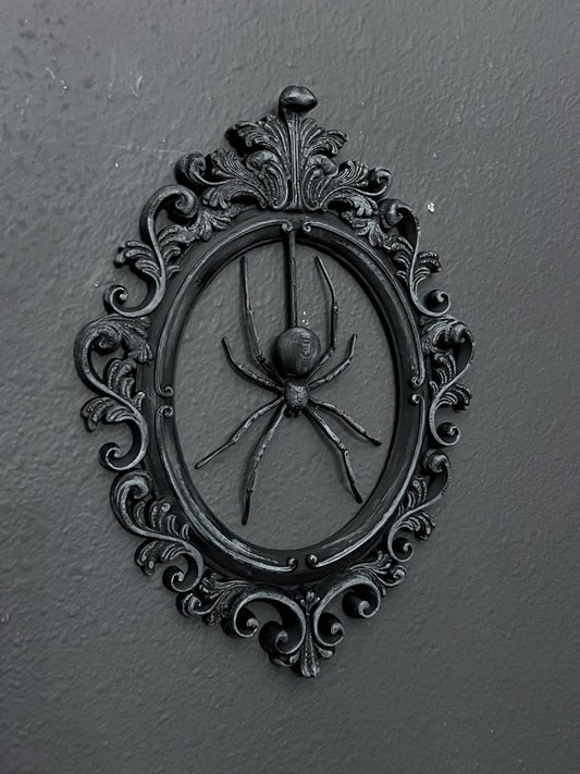 Gothic Framed Hanging Spider Wall Decor