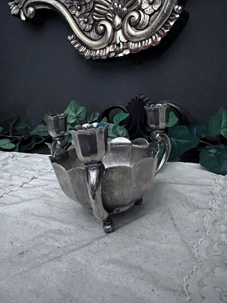 Vintage Flower shaped 4 candle holder - Made in Italy