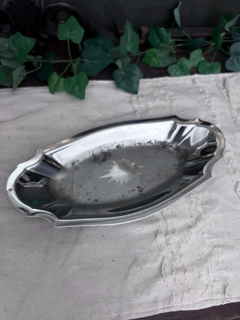 Vintage Forman Family De Luxe Bread Plate Tray Star Etched