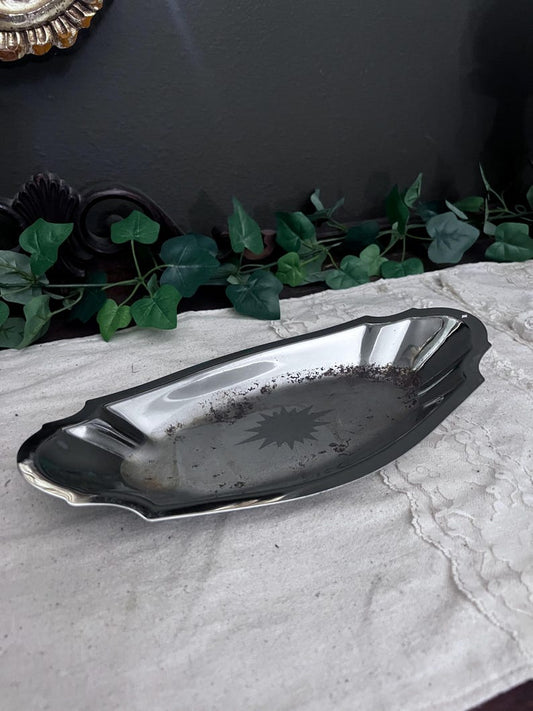 Vintage Forman Family De Luxe Bread Plate Tray Star Etched