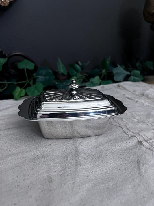 Vintage Rogers 989 Silver Plate Soft Butter Dish