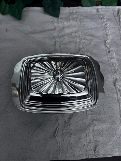 Vintage Rogers 989 Silver Plate Soft Butter Dish