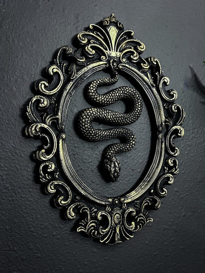 Gothic Framed Hanging Snake Wall Decor