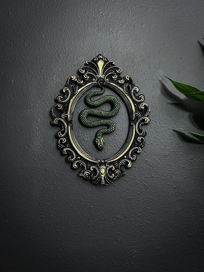 Gothic Framed Hanging Snake Wall Decor