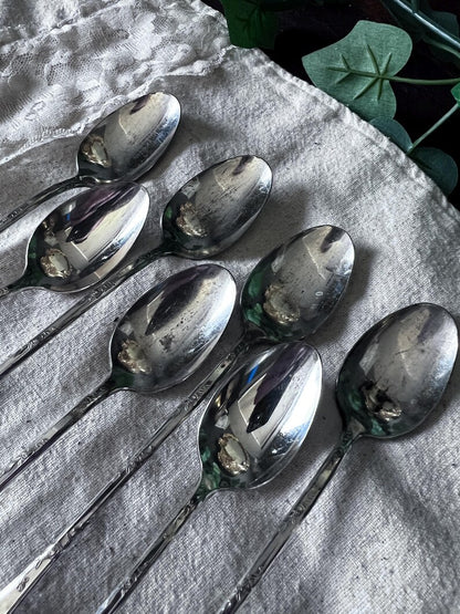 Vintage New England Silver Plate Spoons 8" Set Of 6